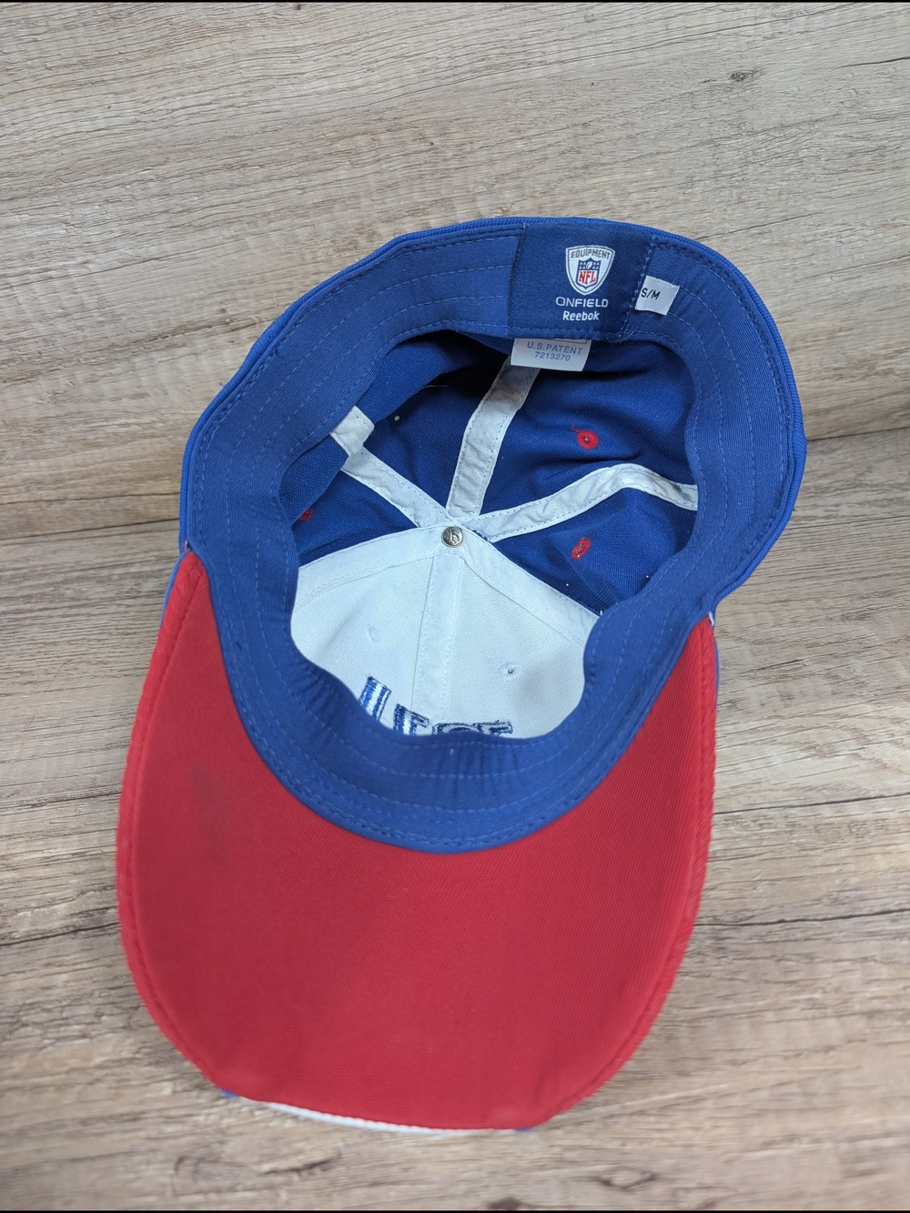 New York Giants Hat Cap Fitted S/M Red White Blue Reebok On Field NFL Football - Picture 7 of 9